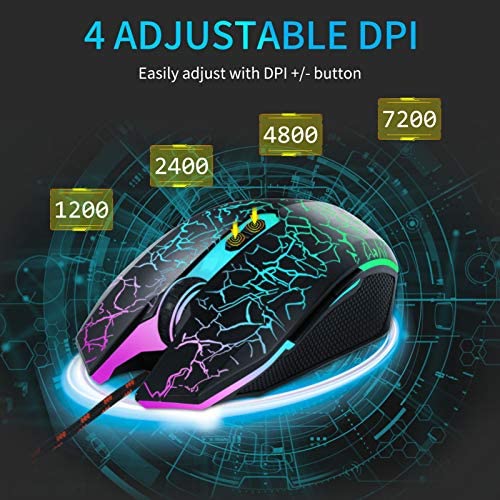 Wired Gaming Mosue Gamer Computer Mouse Ergonomic Mause Usb Mouse 8 Keys  Customizable 8d 7200 Dpi